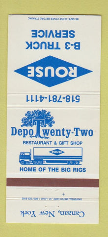 Matchbook Cover - Rouse B3 Truck Service Canaan NY 30 Strike