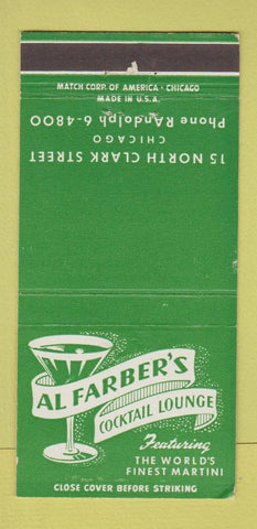 Matchbook Cover - Al Farber's Cocktail Lounge Chicago IL 30 Strike