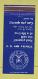 Matchbook Cover - US Air Force Recruiting Lakeland Tampa Sebring FL 30 Strike