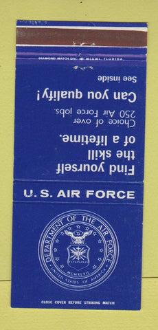 Matchbook Cover - US Air Force Recruiting Lakeland Tampa Sebring FL 30 Strike