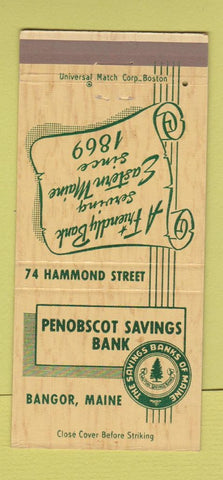 Matchbook Cover - Penobscot Savings Bank Bangor ME 30 Strike