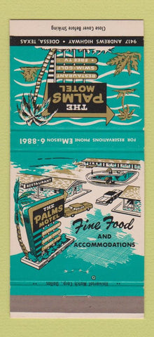 Matchbook Cover - The Palms Motel Odessa TX 30 Strike