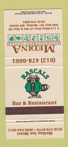 Matchbook Cover - Rascals Bar Medina Inn Motel Medina MN 30 Strike