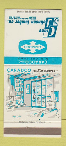Matchbook Cover - Crane Johnson Lumber Caradco Patio Doors Fargo ND 30 Strike