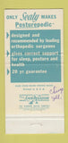 Matchbook Cover - Sealy Mattresses girlie Posturepedic  30 Strike