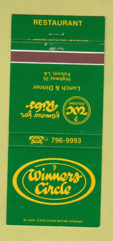 Matchbook Cover - Winners Circle Restaurant Folsom LA 30 Strike