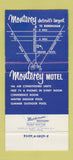 Matchbook Cover - Monterey Motel Detroit MI WEAR 30 Strike