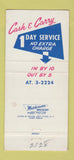 Matchbook Cover - Lory Cleaning Laundry San Diego CA 30 Strike