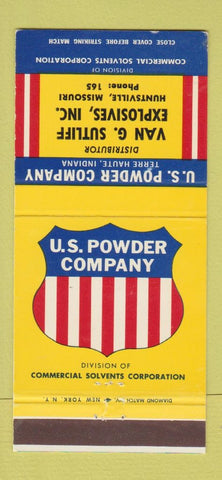 Matchbook Cover - US Powder Van Sutliff Explosives Huntsville MO 30 Strike