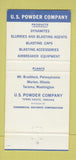 Matchbook Cover - US Powder Van Sutliff Explosives Huntsville MO 30 Strike