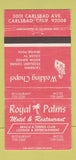 Matchbook Cover - Royal Palms Motel Restaurant Carlsbad CA 30 Strike