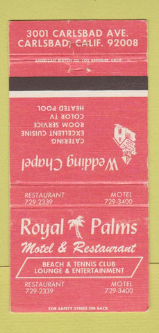 Matchbook Cover - Royal Palms Motel Restaurant Carlsbad CA 30 Strike