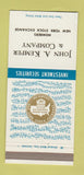 Matchbook Cover - John Kemper Investements Dayton Lima OH Detroit 30 Strike