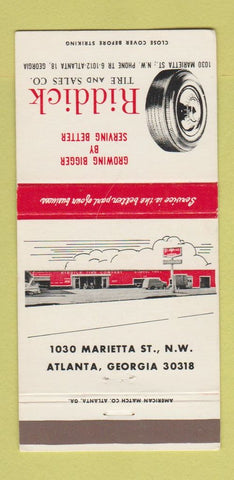 Matchbook Cover - Riddick Tire Sales Atlanta GA Lee Delta McCreary 30 Strike