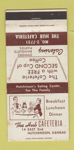Matchbook Cover - Hub Cafeteria Hutchinson KS WEAR 30 Strike