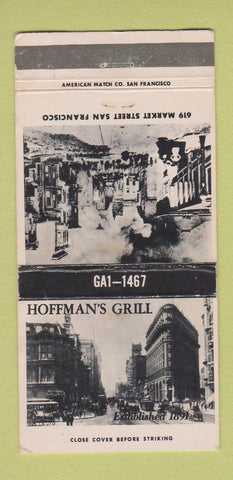 Matchbook Cover - Hoffman's Grill San Francisco CA WEAR 30 Strike