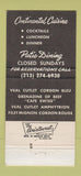 Matchbook Cover - Cafe Swiss Beverly Hills CA 30 Strike