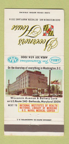 Matchbook Cover - Governor's House Bethesda MD 30 Strike