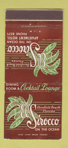Matchbook Cover - El Sirocco Hotel Deerfield Beach FL 30 Strike