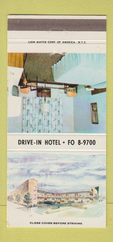 Matchbook Cover - Drive In Hotel New York City 30 Strike