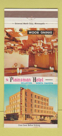 Matchbook Cover - Plainsman Hotel Williston ND 30 Strike