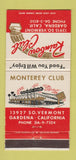 Matchbook Cover - Rainbow Club Monterey Club Gardena CA Poker WEAR 30 Strike