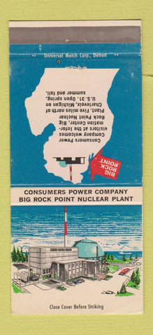 Matchbook Cover - Power Big Rock Point Nuclear Plant Charlevoix MI 30 Strike