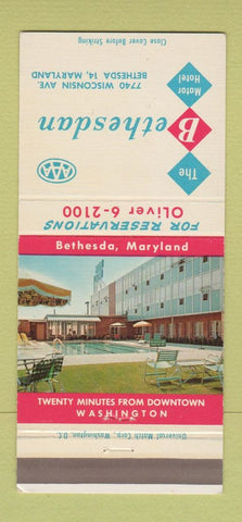 Matchbook Cover - Bethesdan Motor Hotel Bethesda MD 30 Strike