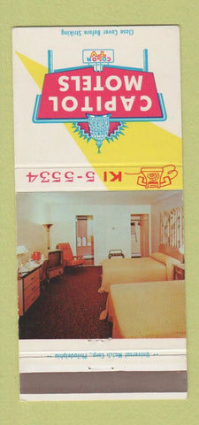 Matchbook Cover - Capitol Motels Harrisburg PA 30 Strike
