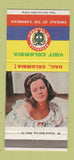 Matchbook Cover - Colombia Tourism girlie New York City 30 Strike