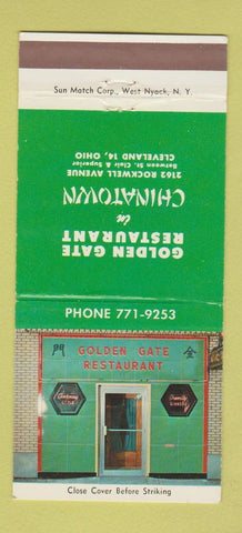 Matchbook Cover - Golden Gate Restaurant Chinese Cleveland OH 30 Strike