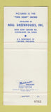 Matchbook Cover - Orchid Neill Greenhouses flowers Cleveland OH 30 Strike