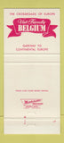Matchbook Cover - Belgian Tourist Bureau Brussels Grand Place 30 Strike