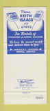 Matchbook Cover - Keith Isaacs Office Machine Rentals Kingston Jamaica 30 Strike