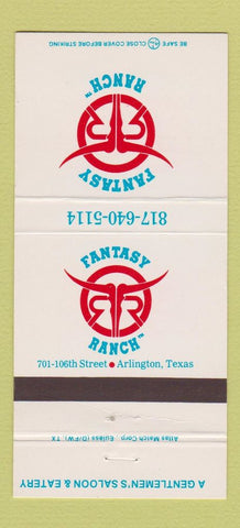 Matchbook Cover - Fantasy Ranch Arlington TX 30 Strike