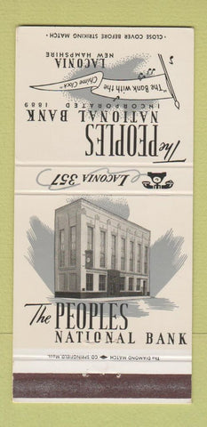 Matchbook Cover - Peoples National Bank Laconia NH 30 Strike