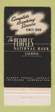Matchbook Cover - Peoples National Bank Laconia NH 30 Strike