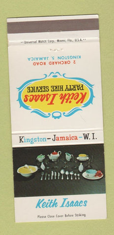 Matchbook Cover - Keith Isaacs Party Hire Service Kingston Jamaica 30 Strike