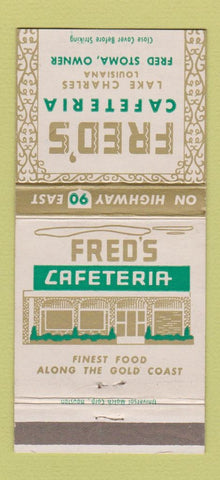 Matchbook Cover - Fred's Cafeteria Lake Charles LA 30 Strike