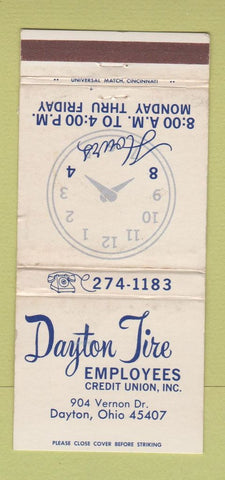 Matchbook Cover - Dayton Tire Credit Unon Dayton OH WORN 30 Strike