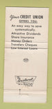 Matchbook Cover - Dayton Tire Credit Unon Dayton OH WORN 30 Strike