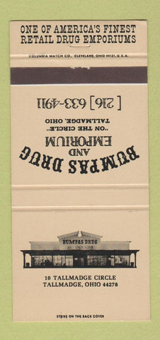 Matchbook Cover - Bumpas Drug and Emporium Tallmadge OH 30 Strike