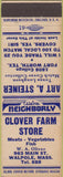 Matchbook Cover - Clover Farm Store Walpole MA
