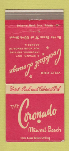 Matchbook Cover - Coronado Hotel Miami Beach FL 30 Strike