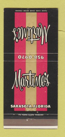 Matchbook Cover - Martine's Sarasota FL restaurant motel 30 Strike