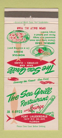 Matchbook Cover - Sea Grill Restaurant Fort Lauderdale FL 30 Strike