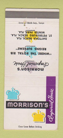 Matchbook Cover Morrison's Imperial House Winter Park Daytona Beach FL 30 Strike