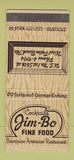 Matchbook Cover - Jim Bo Restaurant Bavarian West Palm Beach FL 30 Stick