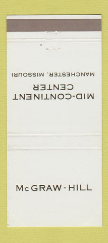 Matchbook Cover - McGraw Hill Mid Continent Center Manchester MO 30 Strike
