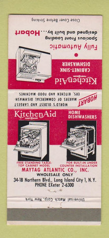 Matchbook Cover - Kitchen Aid Dishwasher Long Island City NY 30 Strike